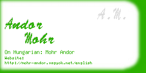andor mohr business card